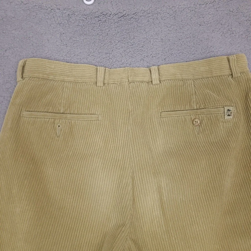 Tommy Bahama Pants Mens 35x32 Brown‎ Tan Silk Blend Corduroy Flat Front Chino